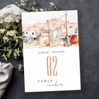 El Paso Texas City Scape Watercolor Wedding