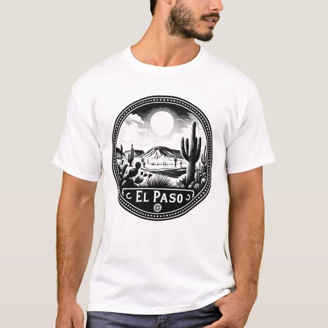 El Paso Texas Desert Cactus Plants Adventure T-Shirt (Front)