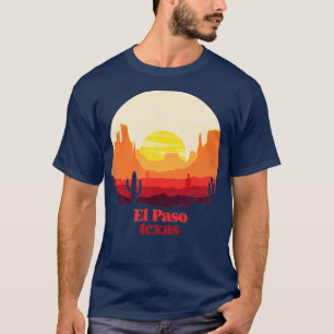 El Paso Texas Desert Illustration Vintage Souvenir T-Shirt