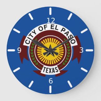El Paso (Texas) flag Large Clock