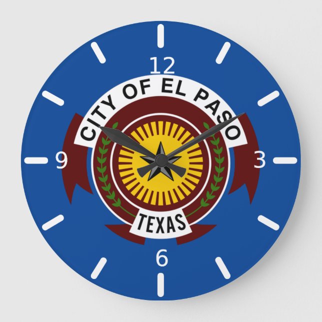 El Paso (Texas) flag Large Clock (Front)