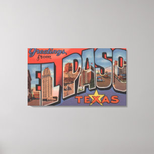 El Paso, Texas - Large Letter Scenes 2 Canvas Print