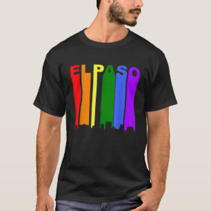 El Paso Texas LGBTQ Gay Pride Rainbow Skyline T Sh T-Shirt