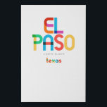 El Paso Texas Mid Century, Pop Art, Faux Canvas Print<br><div class="desc">El Paso Texas classic retro throwback style from the 60s 70s and 80s. Bright primary colours in the 20th-century abstract art style with simple geometric elements. Vintage pop art. Simple bold,  wear your hometown out loud.</div>