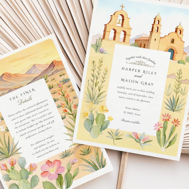 El Paso Texas Mission Church Wedding Invitation (Creator Uploaded)