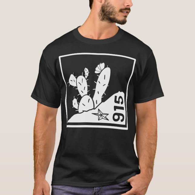 El Paso Texas Mountains  Cactus T-Shirt (Front)