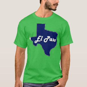 El Paso Texas Navy Blue Lone State Map TShirt