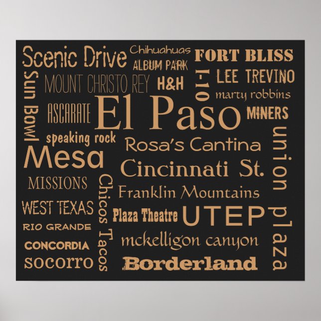 El Paso, Texas Poster (Front)