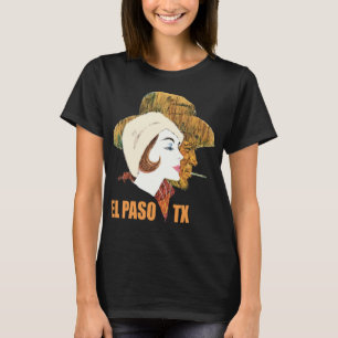 El Paso, Texas, Retro Portrait, Travel T-Shirt