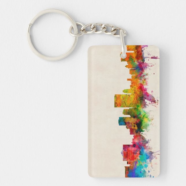 El Paso Texas Skyline Cityscape Key Ring (Front)