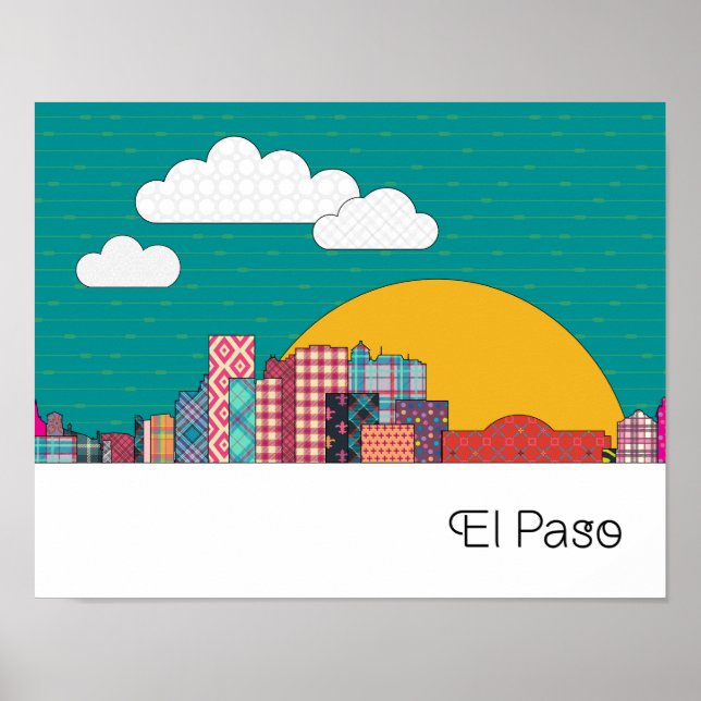 El Paso, Texas Skyline Poster (Front)