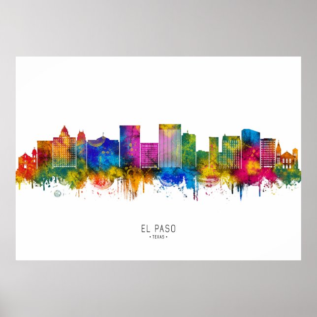 El Paso Texas Skyline Poster (Front)