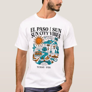 El Paso Texas Sun City Desert Icons T-Shirt