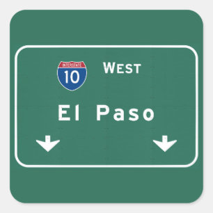 El Paso Texas tx Interstate Highway Freeway Road : Square Sticker