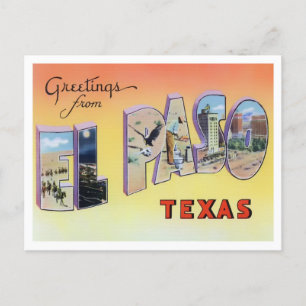 El Paso, Texas Vintage Big Letters Postcard