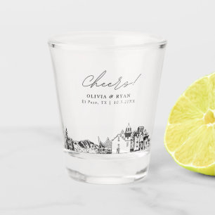 El Paso Wedding Favour Personalised Cheers Shot Glass