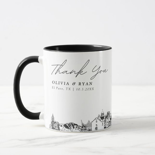 El Paso Wedding Simple Custom Coffee Mug (Left)