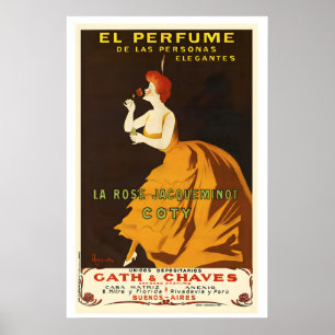 El perfume... La Rose Jacqueminot Coty Vintage Poster