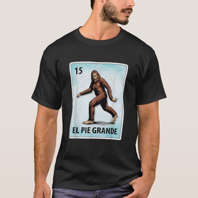 El Pie Grande Mexican Bigfoot Cards T-Shirt (Front)