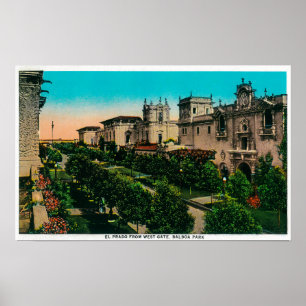 El Prado from West Gate, Balboa Park Poster