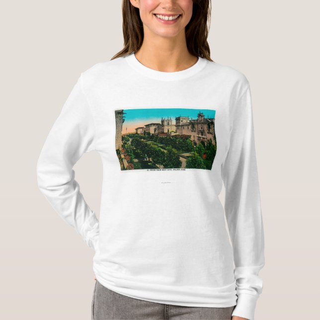 El Prado from West Gate, Balboa Park T-Shirt (Front)