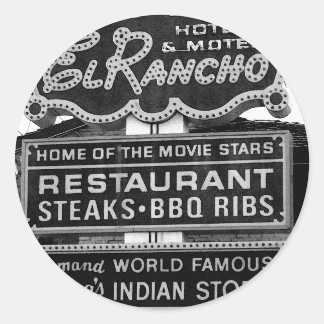 El Rancho Hotel Sign Classic Round Sticker (Front)