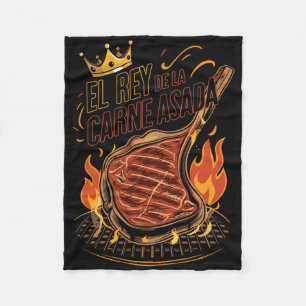 El Rey De La Carne Asada Bbq Cookout Master King F Fleece Blanket