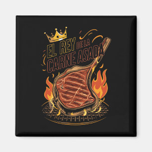 El Rey De La Carne Asada Bbq Cookout Master King F Magnet