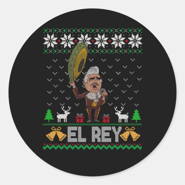 El Rey De Mexico Vicente Fernandez Mexican Legend Classic Round Sticker (Front)