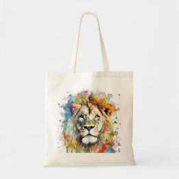 El rey del colour - Un león majestuoso  Tote Bag