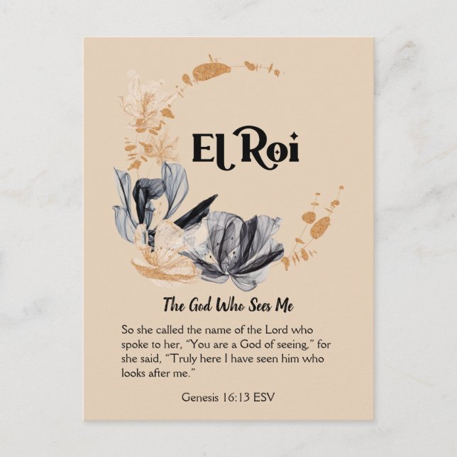 El Roi | Names of God Devotional Scripture  Postcard (Front)
