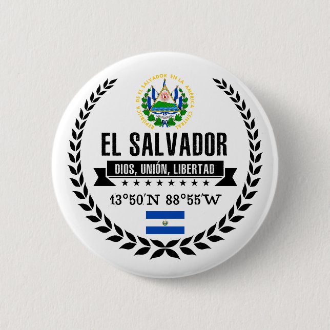 El Salvador 6 Cm Round Badge (Front)