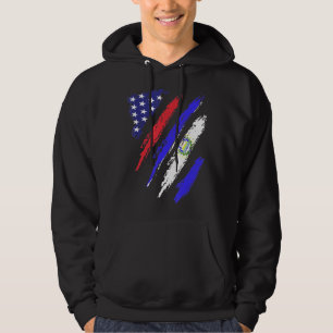 El Salvador American Grown Flag USA Patriot Herita Hoodie