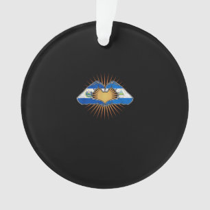 El Salvador And Nicaragua Heart Hands Ornament