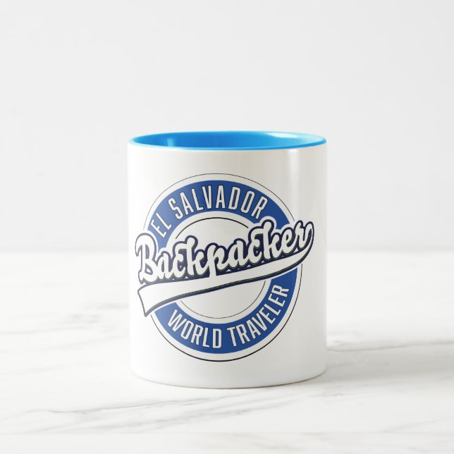 El Salvador backpacker world traveller Two-Tone Coffee Mug (Center)
