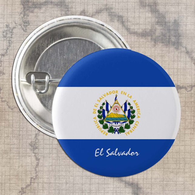 El Salvador button, patriotic El Salvador Flag 3 Cm Round Badge (Creator Uploaded)