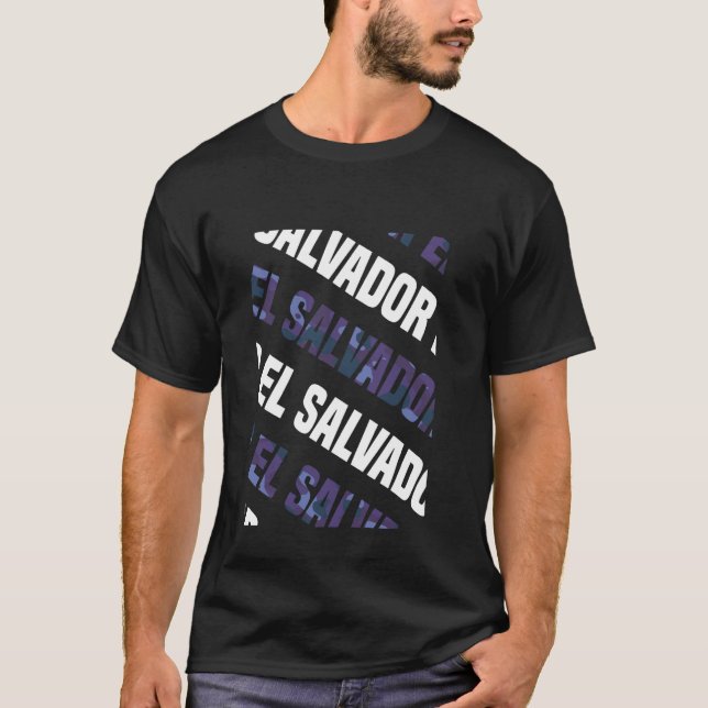 El Salvador Camo Pattern Purple Camouflage T-Shirt (Front)
