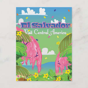 El Salvador Cartoon Travel print. Postcard