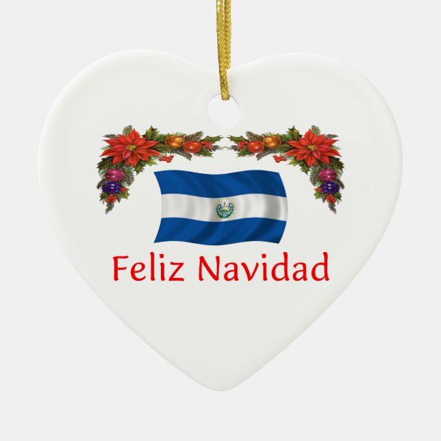 El Salvador Christmas Ceramic Tree Decoration (Front)