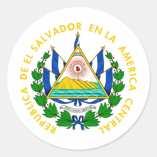El Salvador coat of arms Classic Round Sticker (Front)