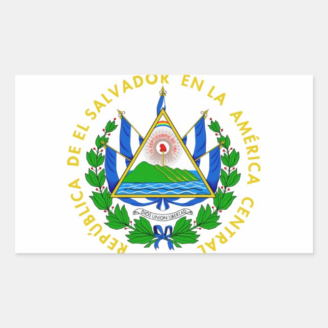 El Salvador Coat of Arms Rectangular Sticker (Front)