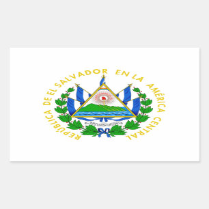 El Salvador Coat of Arms Rectangular Sticker