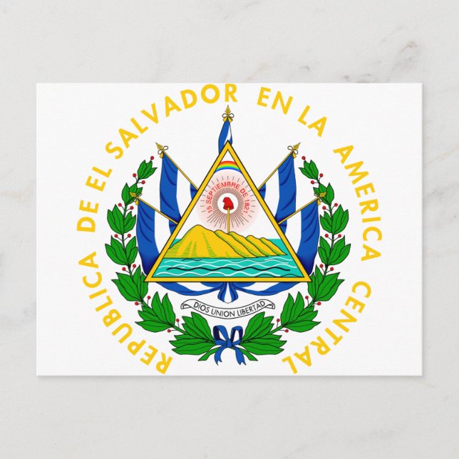 El Salvador Coat of arms SV Postcard (Front)