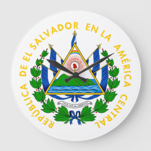 El Salvador country coat arms symbol emblem flag Large Clock