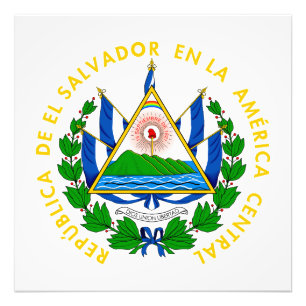 El Salvador country coat arms symbol emblem flag Photo Print