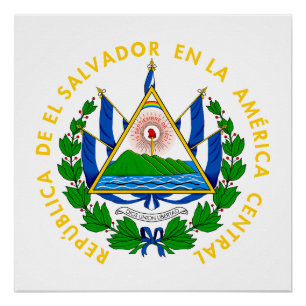 El Salvador country coat arms symbol emblem flag Poster
