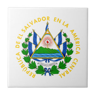 El Salvador country coat arms symbol emblem flag Tile