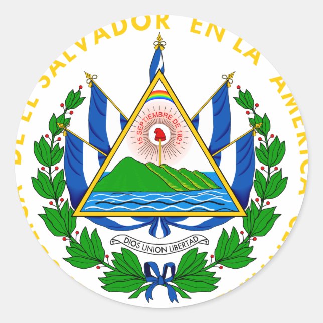 el salvador emblem classic round sticker (Front)
