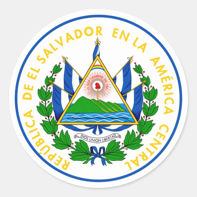 el salvador emblem classic round sticker (Front)