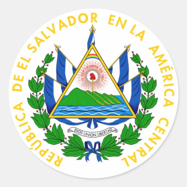 El Salvador - emblem/flag/coat of arms/symbol Classic Round Sticker (Front)